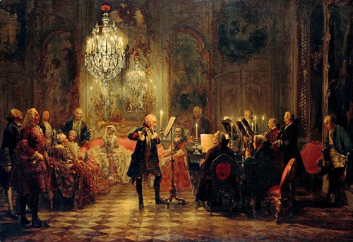 Frederick the Great in flute concert by Adolph Menzel
