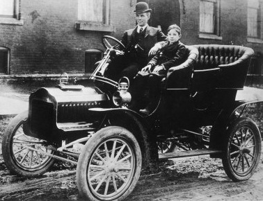 Henry Ford in the Model T car
