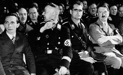 Hitler with Goebbels, Himmler and Hess
